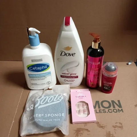 APPROXIMATEY 20 ASSORTED HEALTH AND BEAUTY PRODUCTS TO INCLUDE - DOVE VELVET GLOW BODY WASH - CETAPHIL GENTLE SKIN CLEANSER AND L'OREAL MEN EXPERT ROLL ON DEODORANT