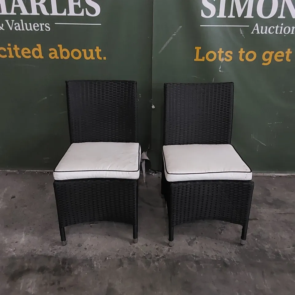 DESIGNER RATTAN SET OF 2 DINING CHAIRS