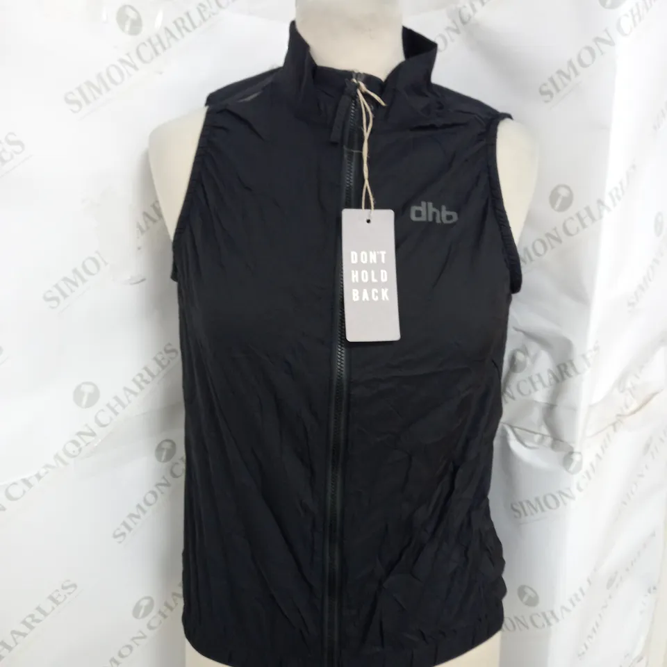 DHB AERON WOMENS PACKABLE GILET IN BLACK SIZE 10
