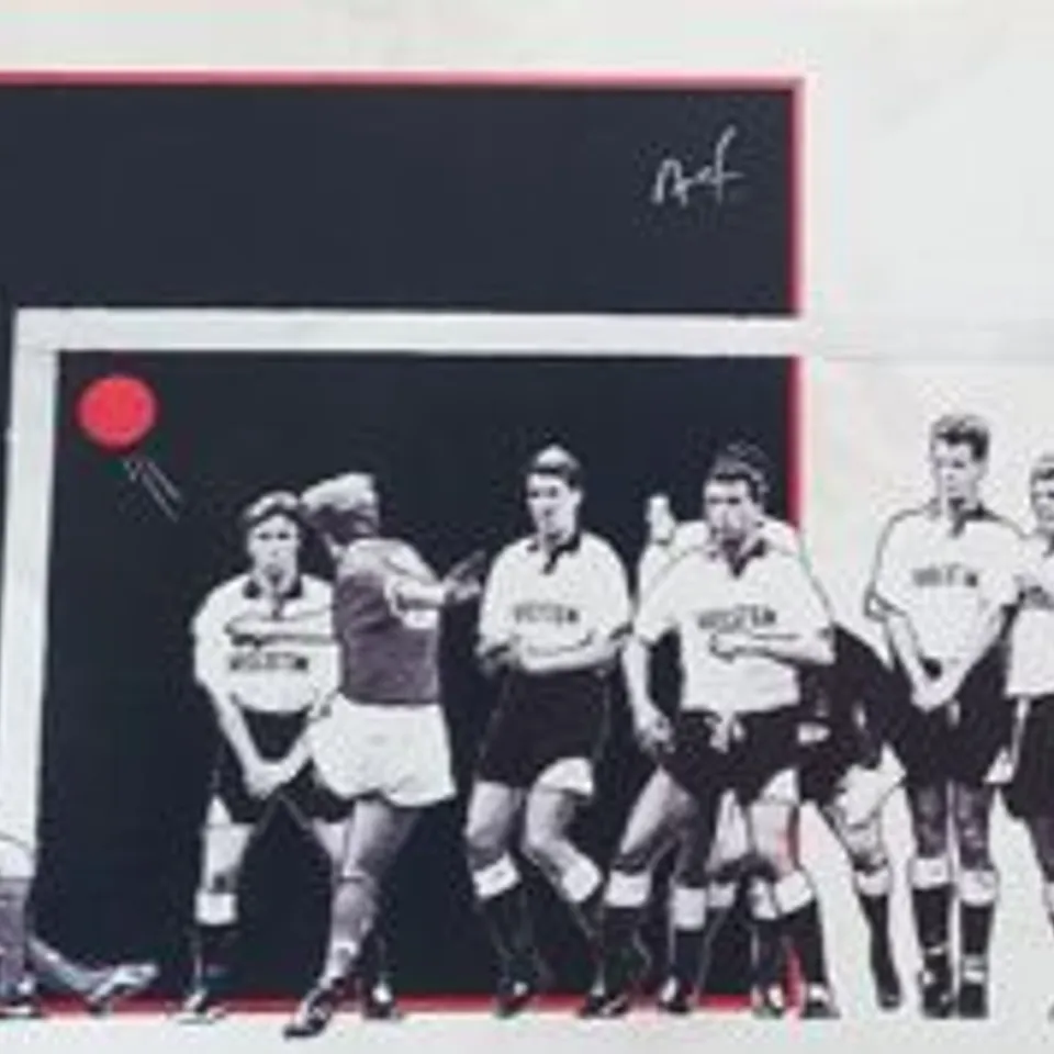 FIVE ASSORTED THEN. NOW. FOREVER. FOREST ART OF FOOTBALL PRINTS 