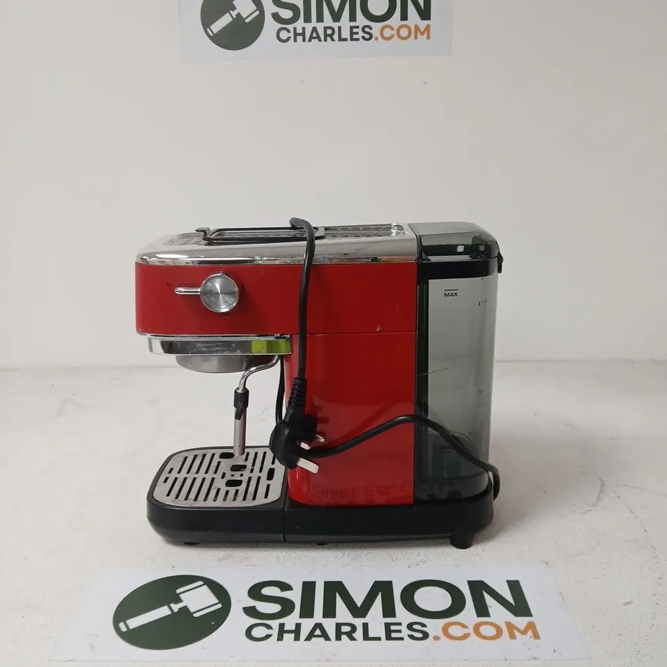 ARIETE RED COMPACT ESPRESSO COFFEE MACHINE – UK PLUG