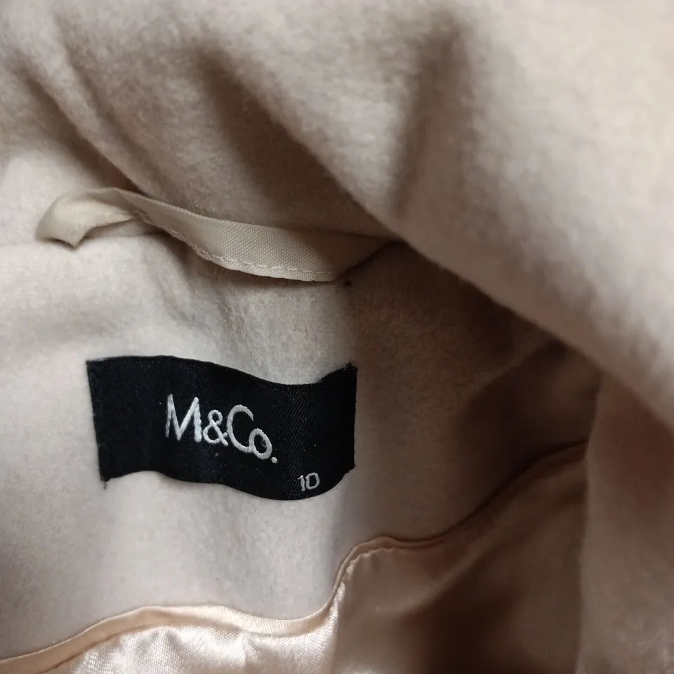 M&CO WOMEN'S CREAM COAT – UK 10, BUTTON-FRONT, LINED