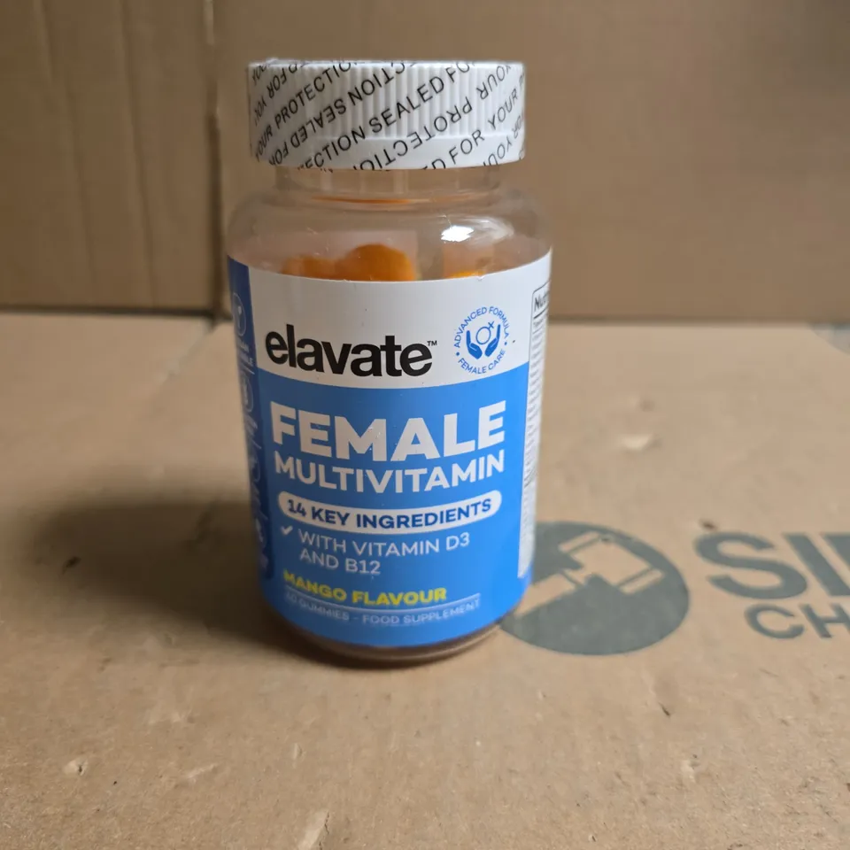 ELAVATE FEMALE MULTIVITAMIN – MANGO FLAVOUR, 14 KEY INGREDIENTS 60 GUMMIES