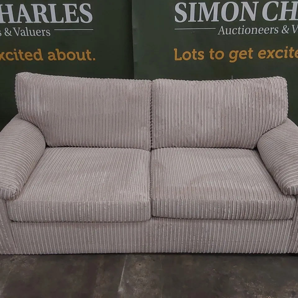 AMALFI STANDARD BACK 3 SEATER FABRIC SOFA - CREAM RRP £579