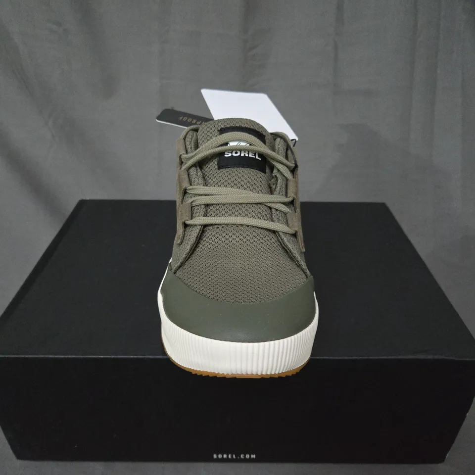 BOXED SOREL OUT N ABOUT III LOW SNEAKER WP IN KHAKI - UK 5 