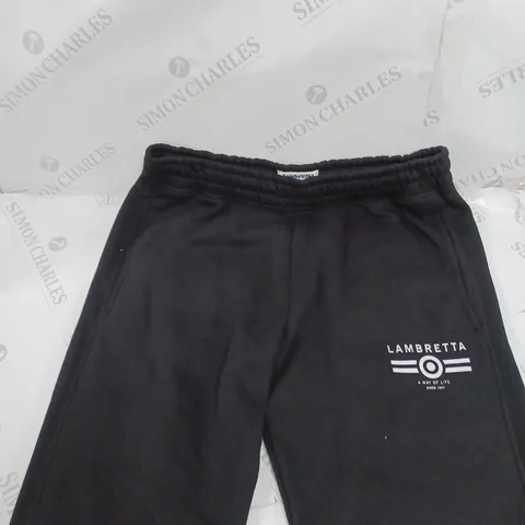 LAMBRETTA SLIM FIT JOGGERS IN BLACK - L