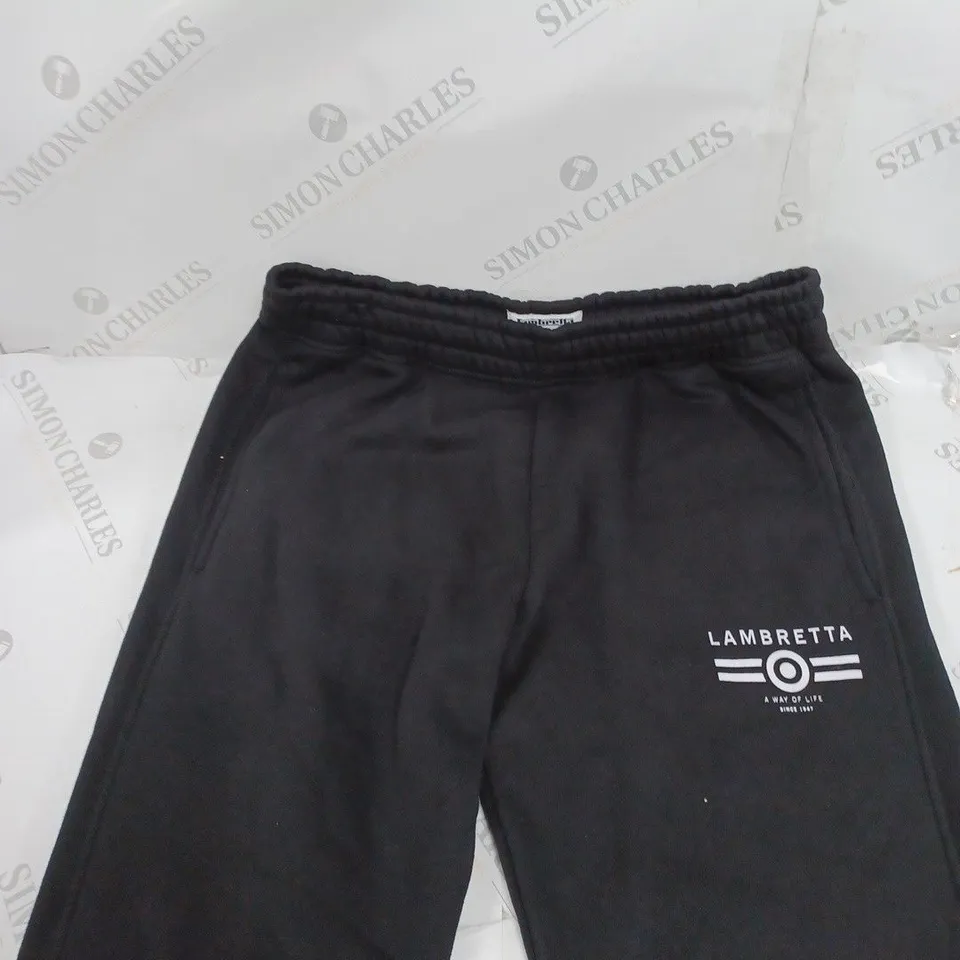 LAMBRETTA SLIM FIT JOGGERS IN BLACK - L