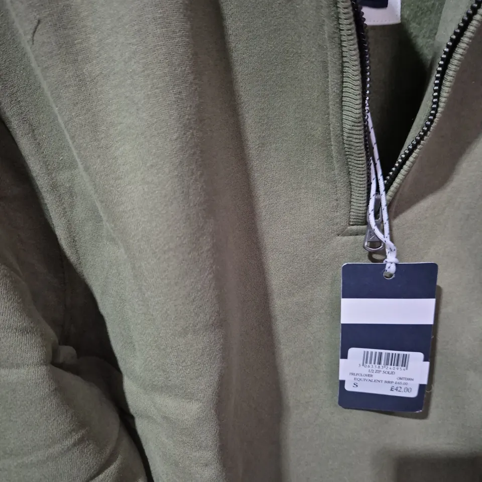 Crew Clothing Company Olive Green Half-Zip Jacket, Men's, Size S