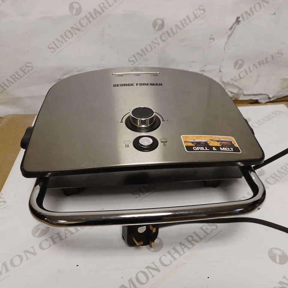 GEORGE FORMAN FAT REDUCING GRILL 5 PORTION GRILL REMOVABLE PLATES 