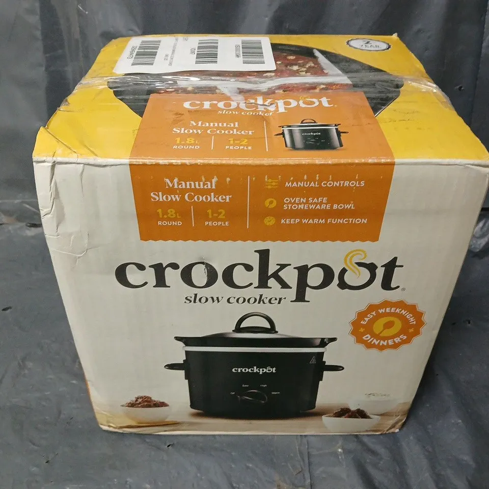 BOXED CROCKPOT 1.8L BLACK MANUAL SLOW COOKER