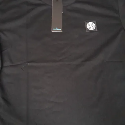 STONE ISLAND CREW-NECK T-SHIRT IN BLACK SIZE SMALL