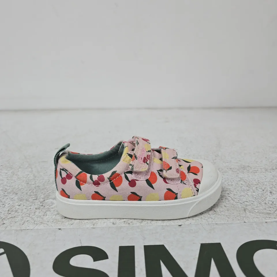 CLARKS FIRST SHOES FLORAL VELCRO TRAINERS – PINK (TODDLER) 