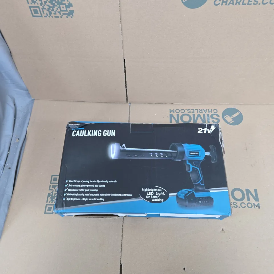 CORDLESS CAULKING GUN WITH LED LIGHT, 21V – BOXED