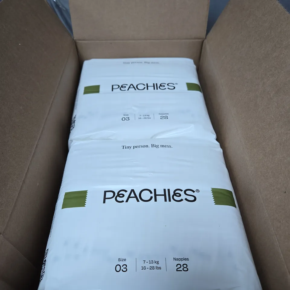 BOX OF 6 X PEACHIES BABY DIAPERS SIZE 03 – 28 NAPPIES PER PACK 