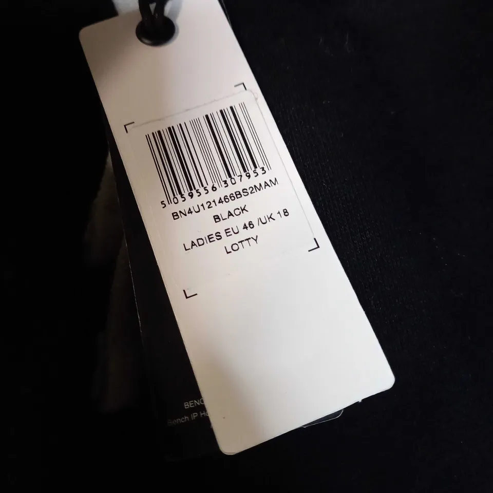BENCH BLACK/WHITE LOGO LADIES JOGGERS - SIZE 18