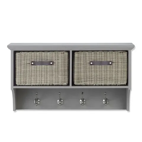 BOXED ANITA SOLID WOOD CUBE SHELF - GREY (1 BOX)