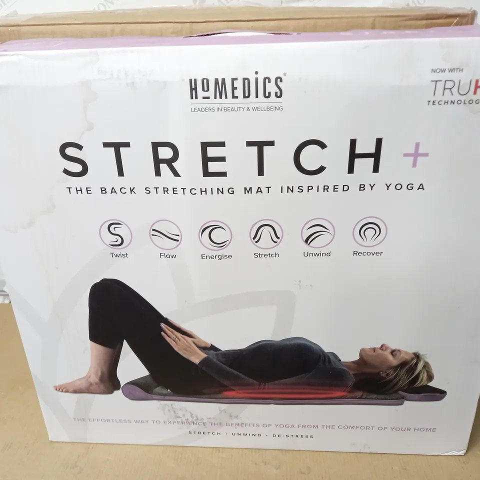 LOT OF 2 BOXED HOMEDICS STRETCH+ BACK STRETCHING MATS