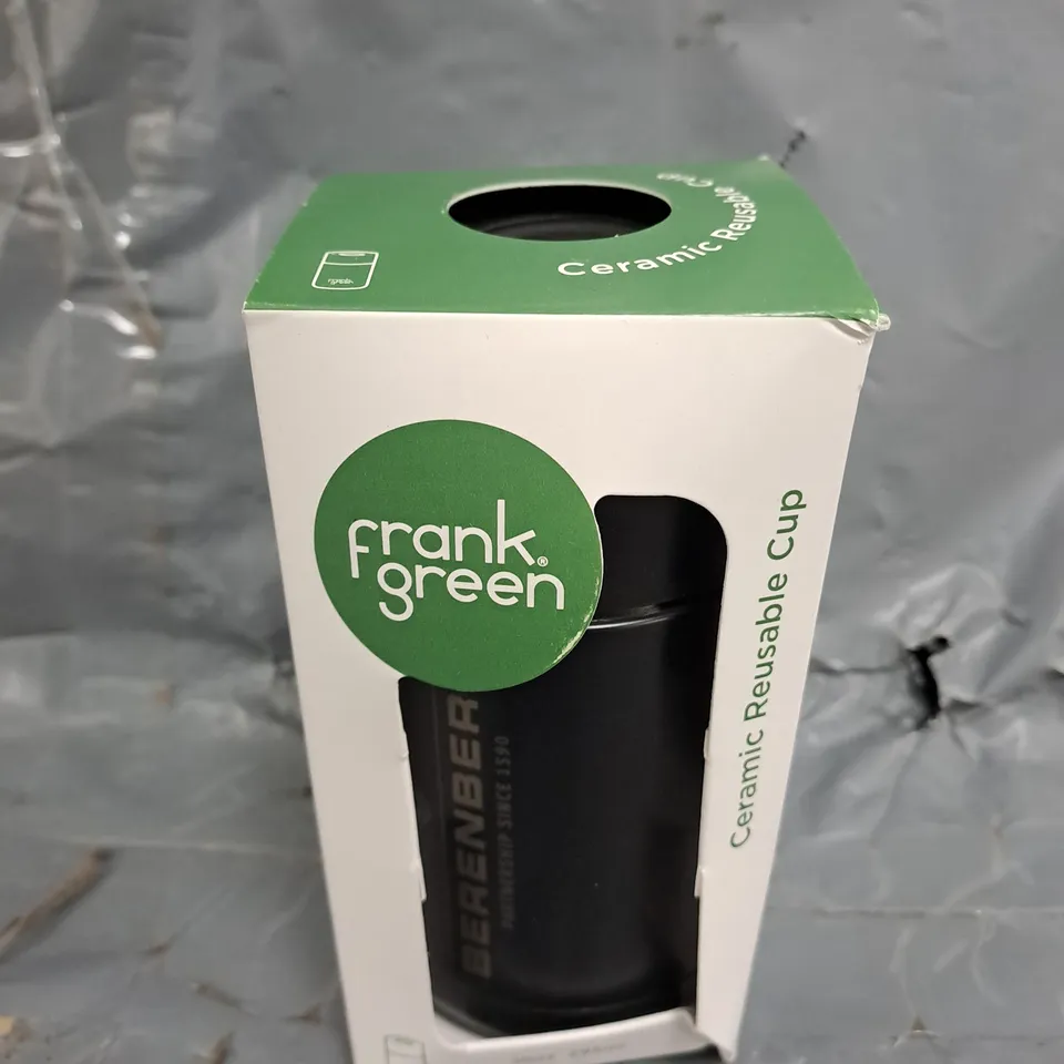BOXED FRANK GREEN CERAMIC REUSABLE CUP - 295ML 