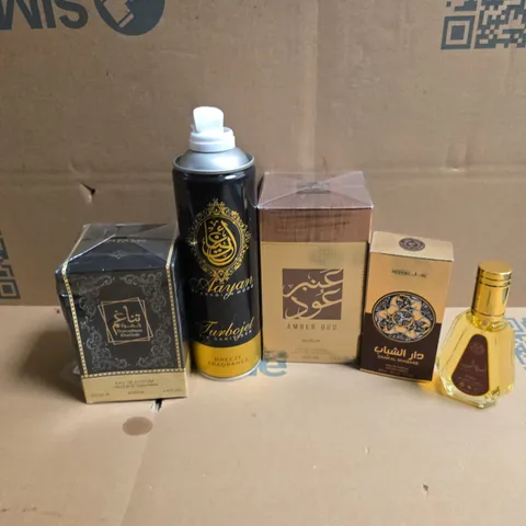APPROXIMATELY 14 ASSORTED BOXED FRAGRANCES TO INCLUDE AMEERAT AL ARAB, AAYAN TURBOJET AIR SANITISER, NUSUK AMBER OUD, ETC - COLLECTION ONLY