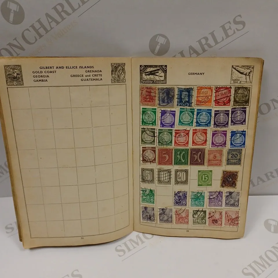 THE WESTON MOUNTY STAMP ALBUM TO CONTAIN STAMPS FROM GERMANY & ITALY 