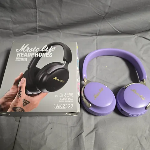 MUSICLIFE WIRELESS HEADPHONES – PURPLE