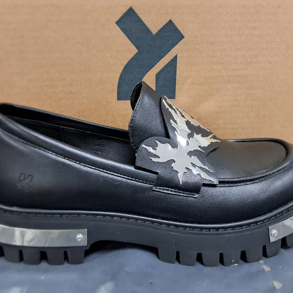 BRAND NEW KOI MY METAL MENS LOAFERS IN BLACK - UK 9