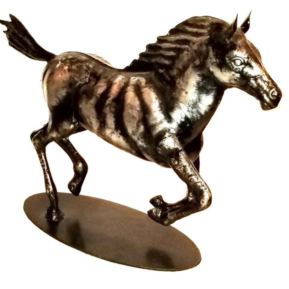 BOXED STAINLESS STEEL SCULPTURE - HORSE