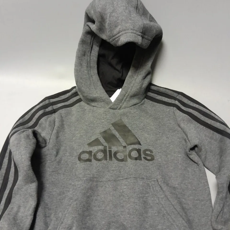 ADIDAS GREY HOODIE - 5-6 YEARS
