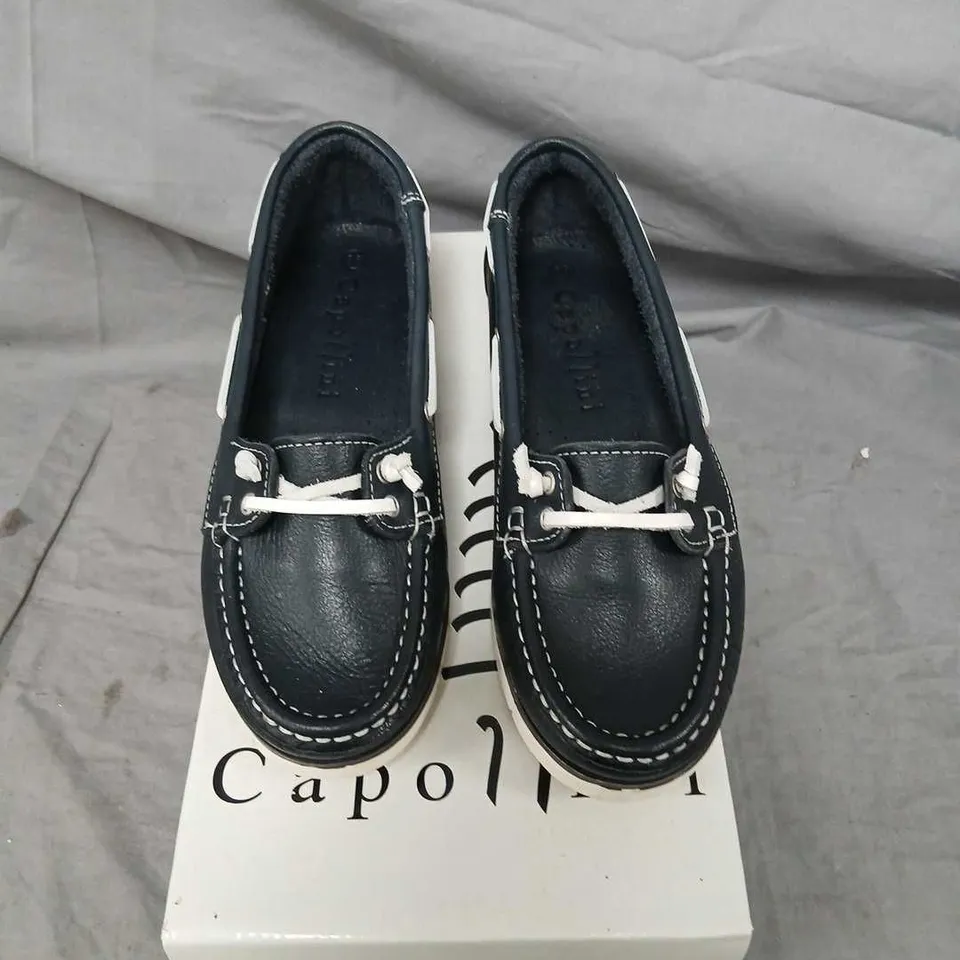 CAPOLLINI TILDA C715 NAVY/WHITE KIDS' BOAT SHOES – UK 3