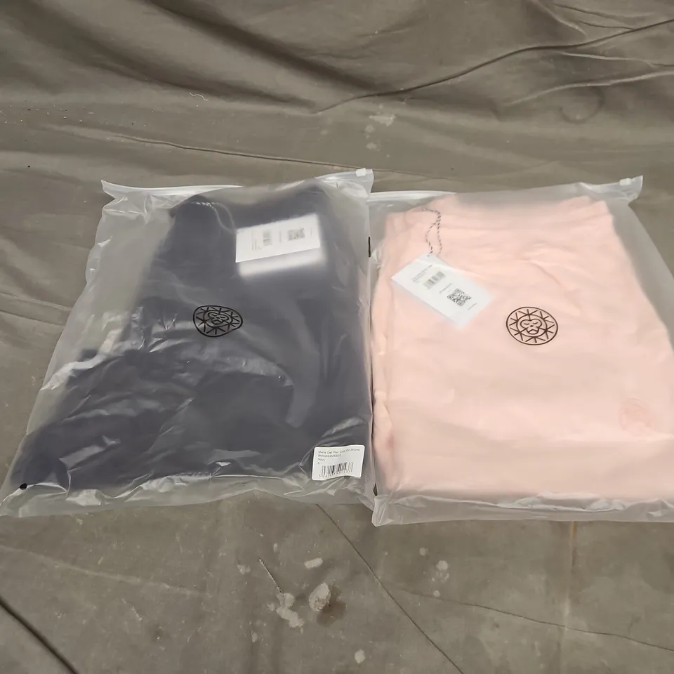 APPROXIMATELY 23 ASSORTED BAGGED CLOTHING ITEMS IN VARIOUS SIZES TO INCLUDE MENS GET YOUR COLD ON SHORTS IN NAVY & UNISEX BRASS MONKEY JOGGERS IN PINK