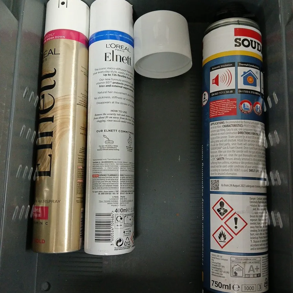 APPROXIMATELY 6 ASSORTED AEROSOL ITEMS TO INCLUDE LINE MARKER, SOUNDFOAM, DEFENCE SPRAY ETC - COLLECTION ONLY