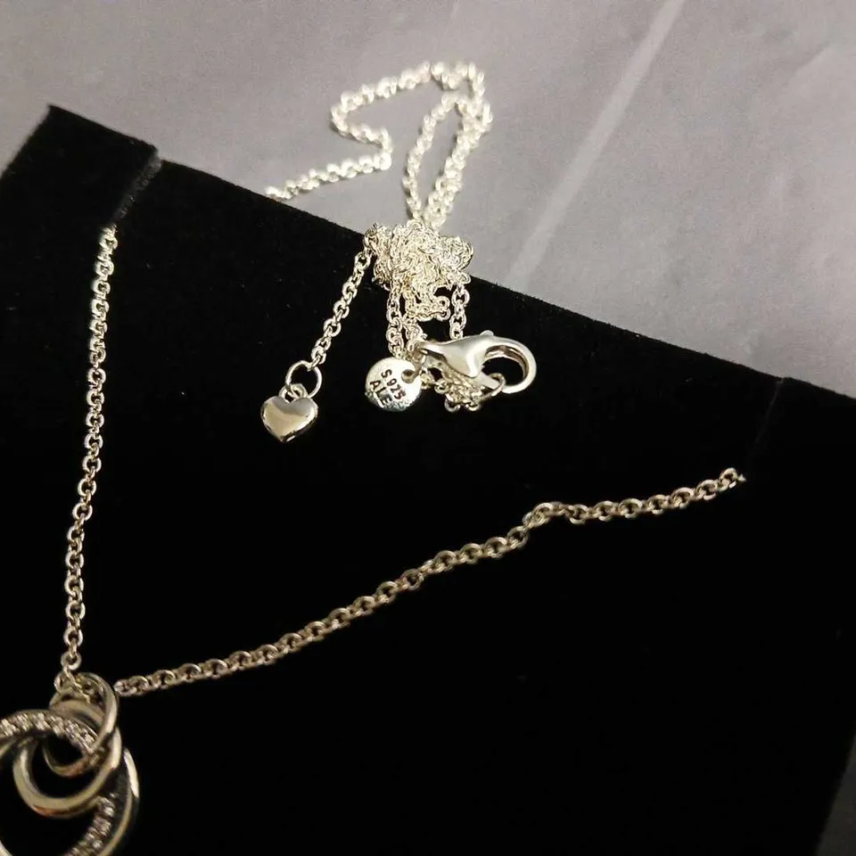 BOXED PANDORA NECKLACE WITH CIRCULAR PENDANT - S925 ALE STAMP