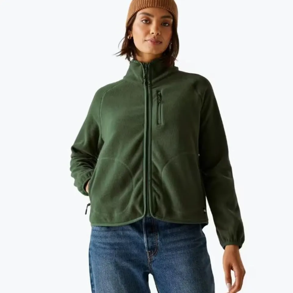 BRAND NEW REGATTA WOMEN'S FRANKIE FULL ZIP FLEECE DARK KHAKI SIZE 8