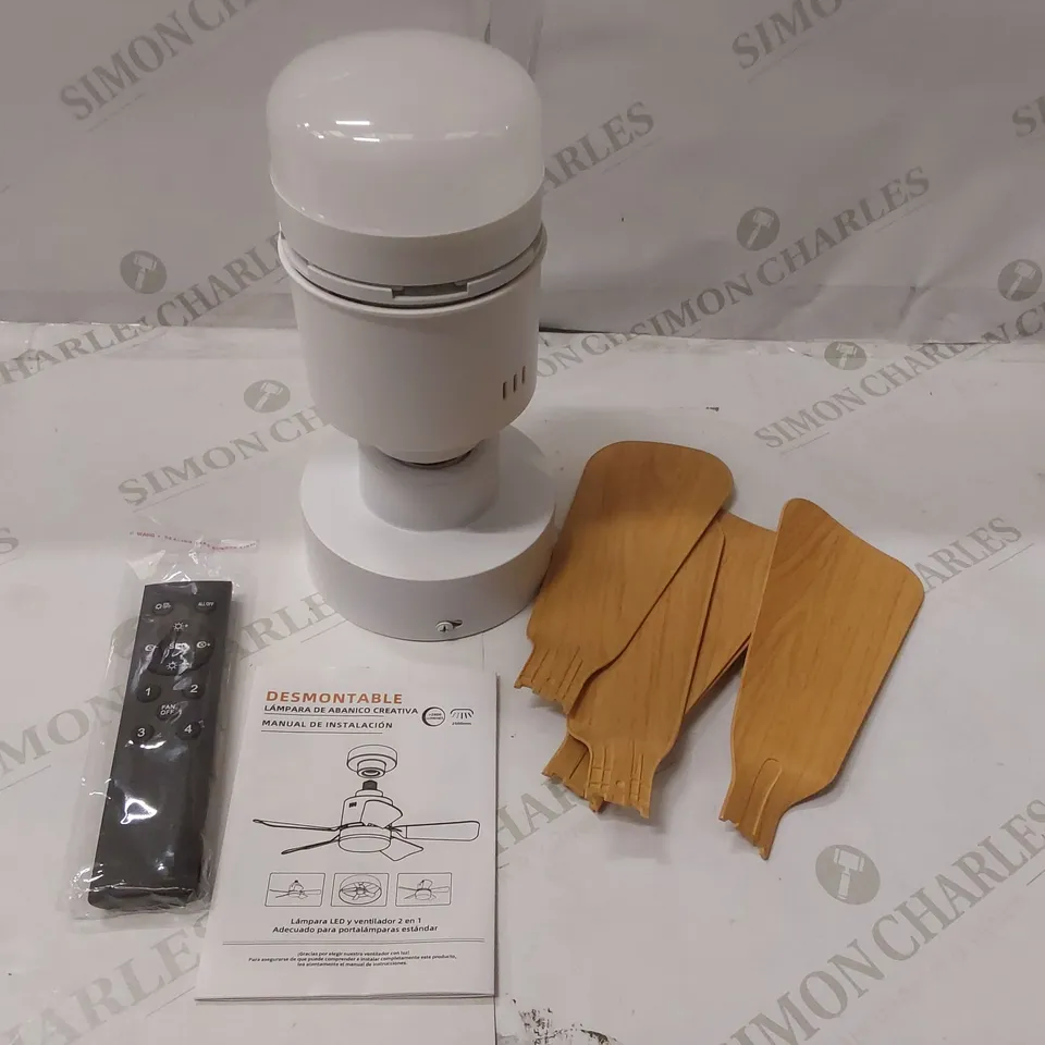 BOXED SKYLAN 45CM 5 BLADE E27 SOCKET CEILING FAN WITH LED LIGHT AND REMOTE (1 BOX)