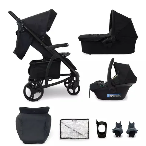 BOXED MY BABIIE MB200I 3-IN-1 TRAVEL SYSTEM - BLACK LEOPARD