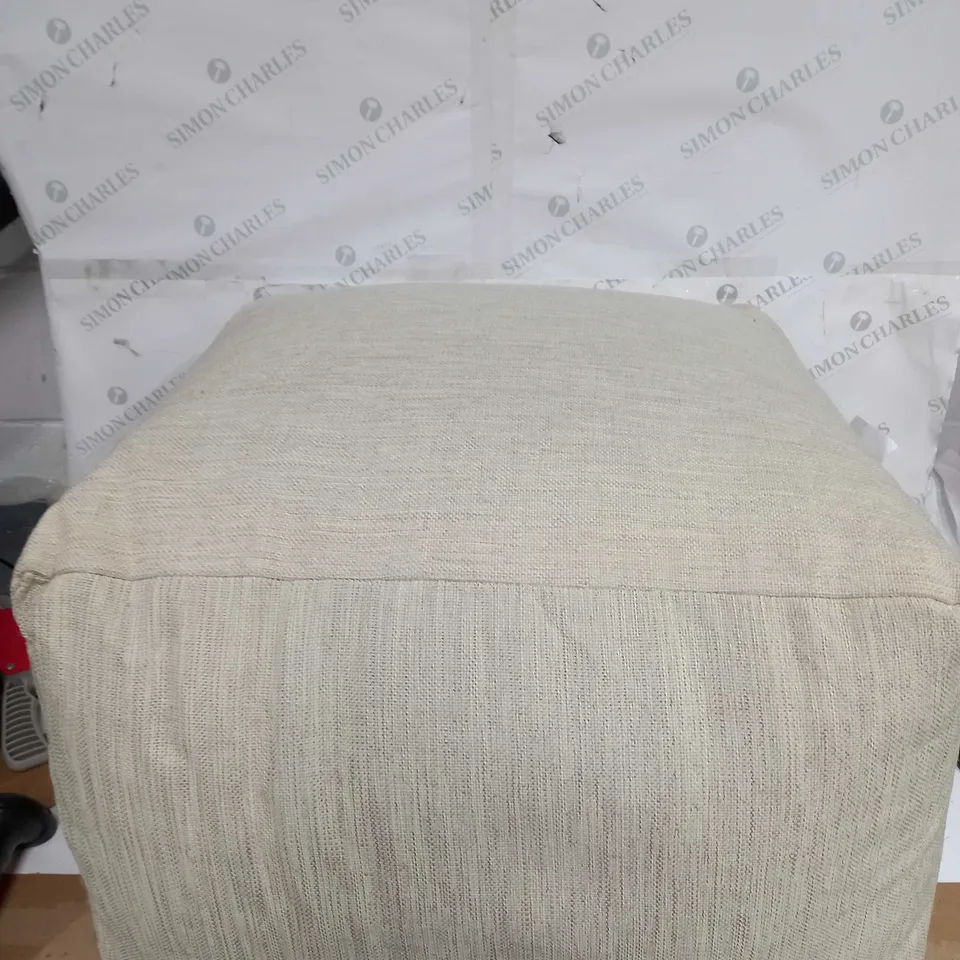 BOXED BRAND NEW KELLY HOPPEN NATURAL FABRIC POUFFE