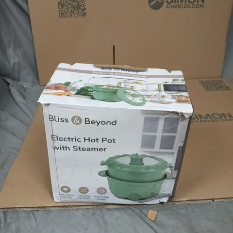 BLISS & BEYOND ELECTRIC HOT POT WITH STEAMER – BOXED