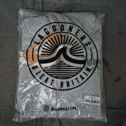 LAGOONERS ZIP-UP HOODIE IN GREY SIZE LARGE