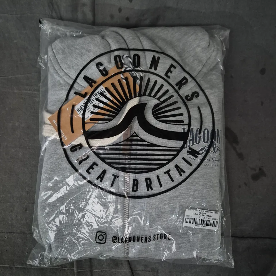 LAGOONERS ZIP-UP HOODIE IN GREY SIZE LARGE