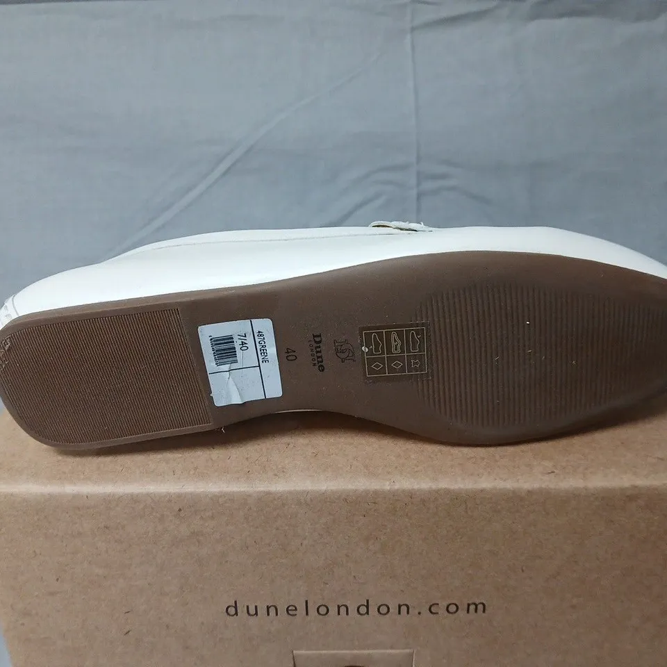 Dune London Greene White Leather Woven Driving Loafer - EU40