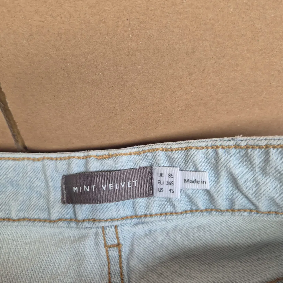 MINT VELVET LIGHT WASH DENIM JEANS, UK 8 SHORT (EU 36, US 4)