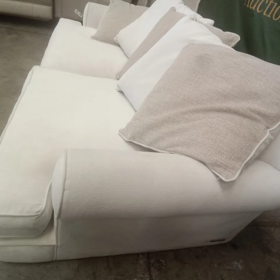 DESIGNER THE LOUNGE COMPANY MADE 2 SEATER SOFA - CREAM FABRIC 
