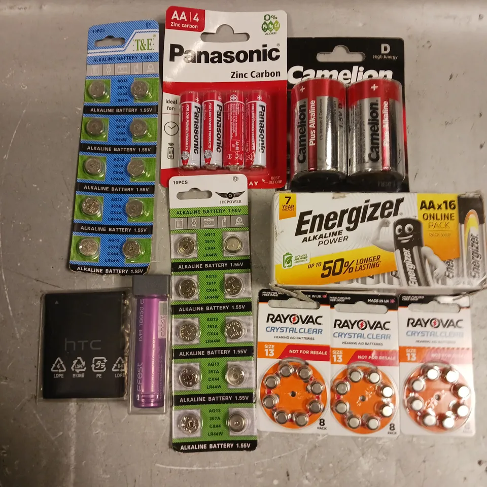 LARGE ASSORTMENT OF BATTERY PRODUCTS TO INCLUDE AA, D, BUTTON CELL ETC - COLLECTION ONLY 