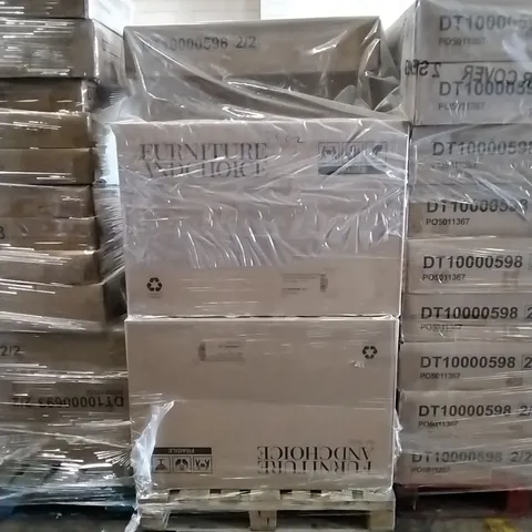 PALLET OF ASSORTED BRAND NEW BUT INCOMPLETE BOXED FURNITURE PARTS AND PIECES