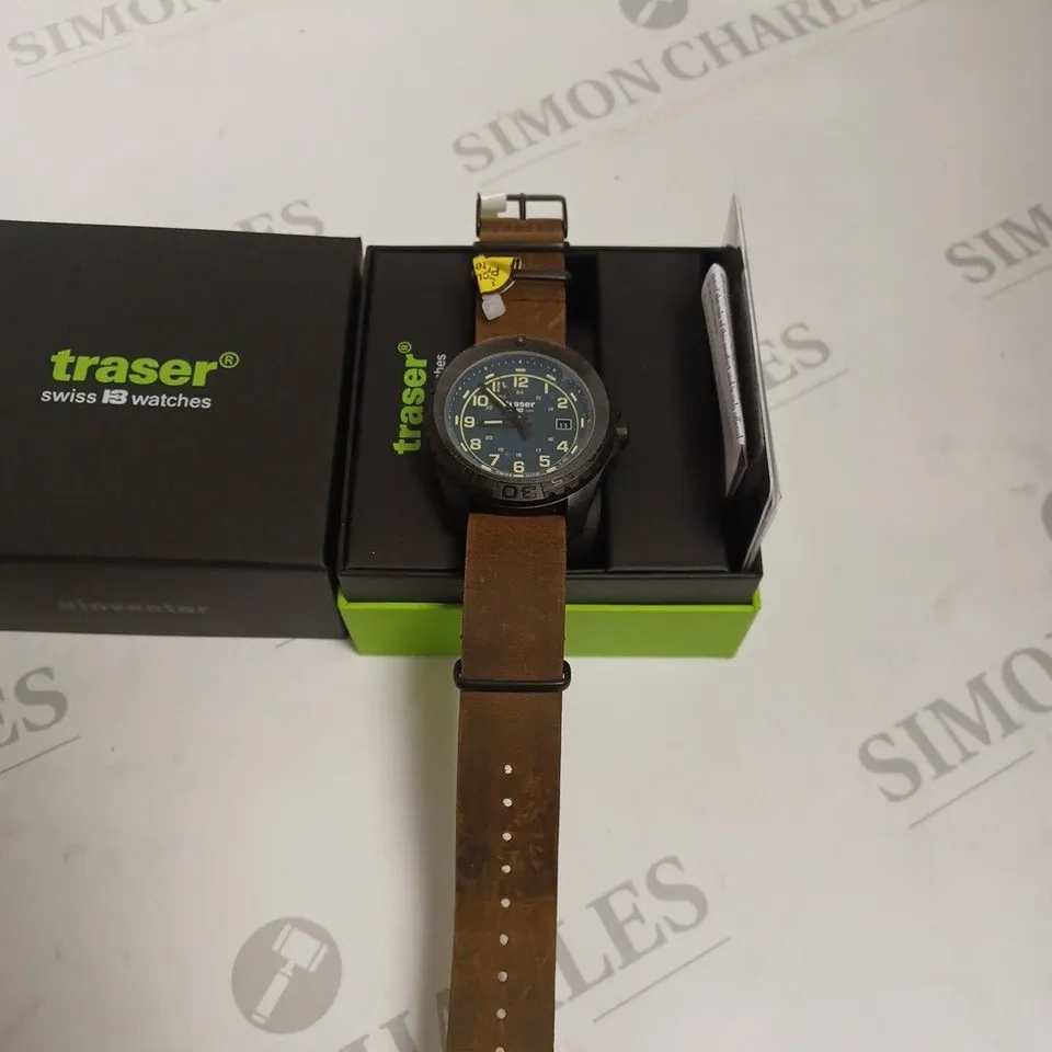 BOXED TRASER GENTS SWISS MADE P96 EVOLUTION WATCH - BROWN