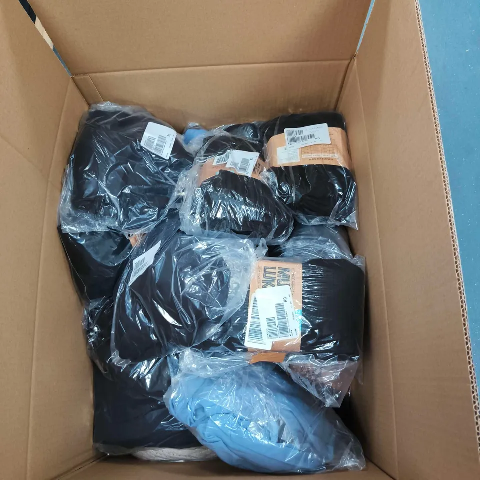 BOX OF APPROXIMATELY 25 ASSORTED CLOTHING ITEMS TO INCLUDE MUK LUKS, JOCKEY, RUTH LANGSFORD ETC