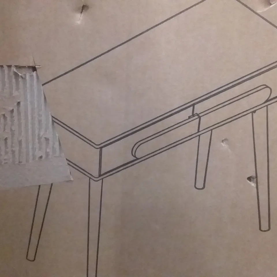 BOXED ANDERS DRESSING TABLE IN WHITE - H77 X W90 X D38 CMN
