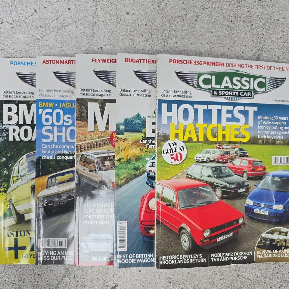 SET OF 5 ASSORTED ISSUES OF CLASSIC & SPORTS CAR MAGAZINES