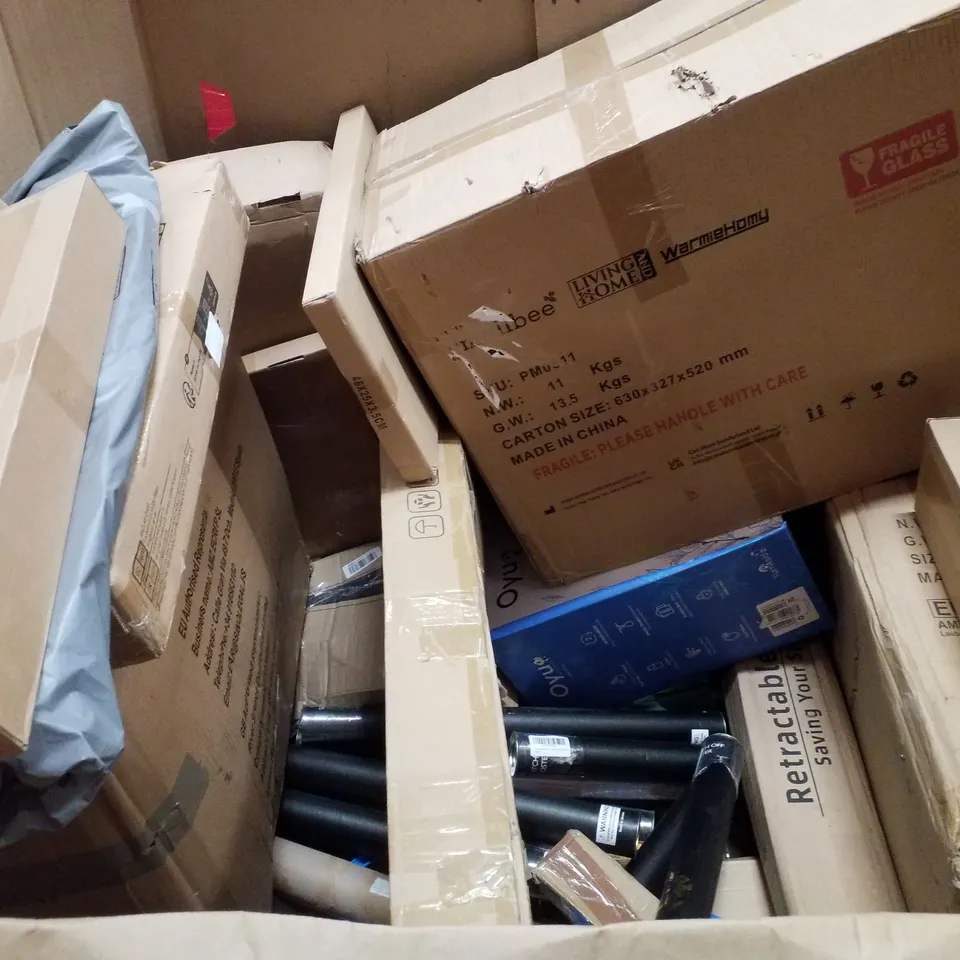 PALLET CONTAINING ASSORTED PRODUCTS INCLUDING ASH CLEANING MASTER, AIR COOLER, MULTI-USE STEAM CLEANER, AIR FRYER & NESTING COFFEE TABLE