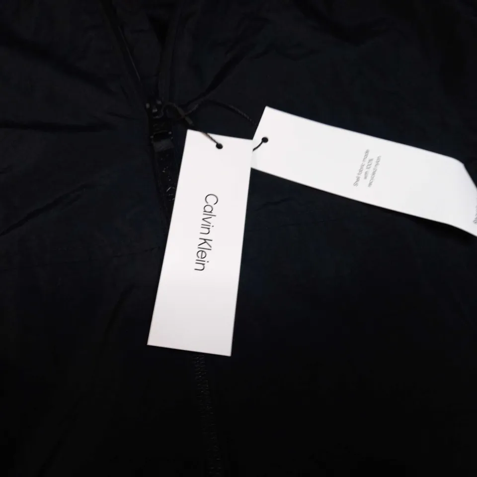 CALVIN KLEIN BLACK SHELL JACKET - LARGE